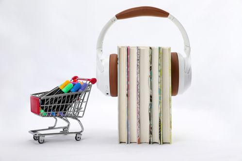 耳機書本學習用品擺拍校園物品攝影圖 攝影